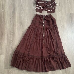 Tiered Milkmaid Maxi Skirt Set